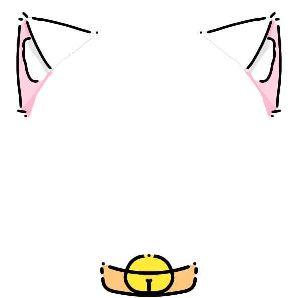 orange collar white cat ears Decoration